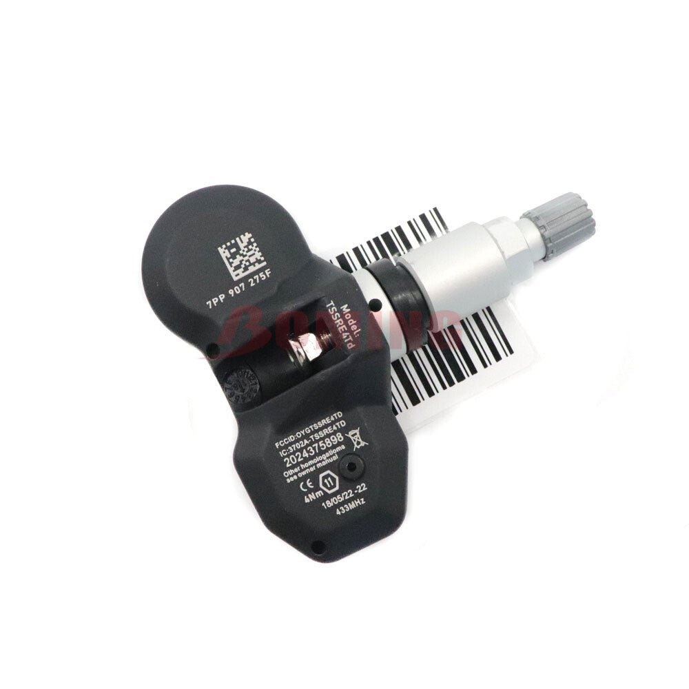 The new 7PP907275F tire pressure sensor (TPMS) is suitable for Audi for A6 , for A8 , Q7, R8, for Porsche , and for Volkswagen (433MHz).