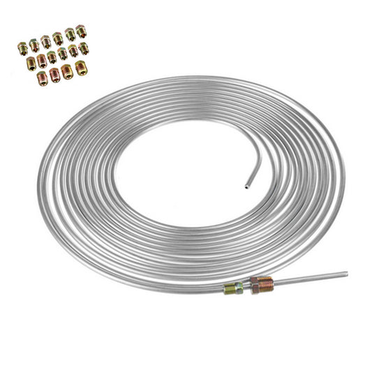 Iron Zinc Nickel Brake Line Tubing Kit 3/16 OD 25ft Coil Roll all Size Fittings Q