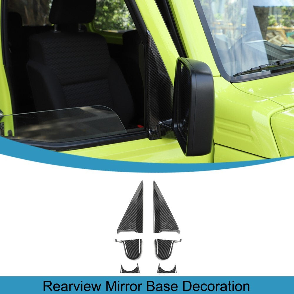 Carbon Fiber Rearview Mirror Base Decoration Cover Trim for Suzuki for Jimny 19-23