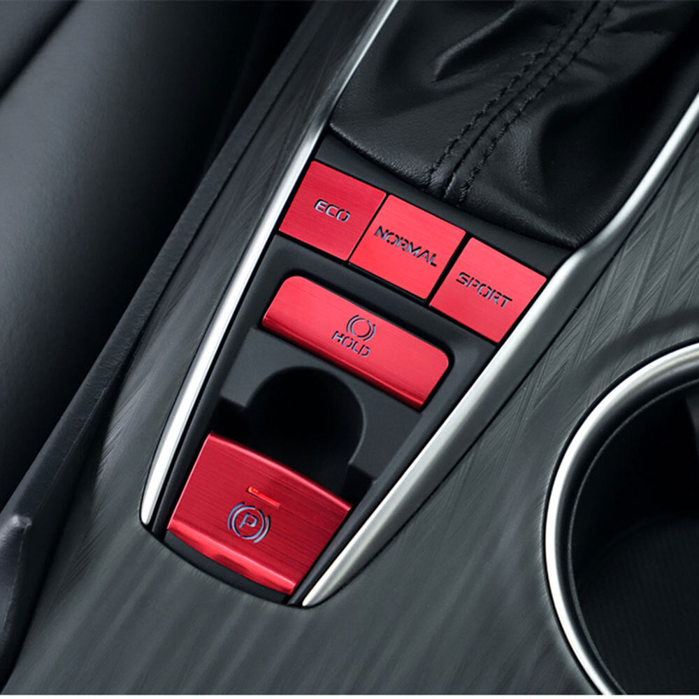 5PCS Gear Shift Panel Button Cap Decor Trim Cover for Toyota Camry2018-2022 Red