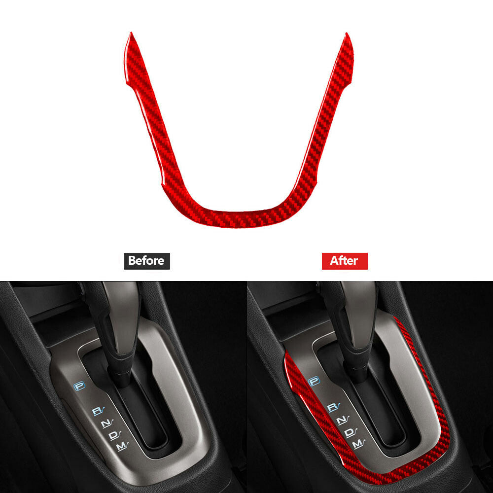 6X Red Carbon Fiber Interior Rear Door Handle Trim Cover for Fiat 500L 2014-2017 v