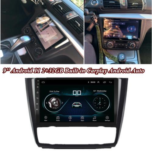 Radio, GPS, CarPlay, WiFi, FM radio for E81, E82, E87, E88, automatic AC, 9-inch Android 11, 2+32GB. n