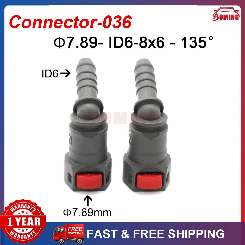 Car 2pcs Fuel Line Hose Pipe Quick Release Female Connector 7.89mm ID6 8x6 135¡ã Q