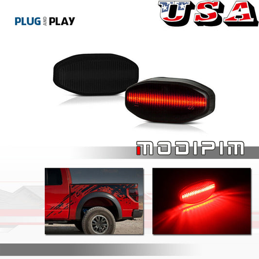 2-piece smoked lens red LED rear marker light suitable for 2010-14 - v
