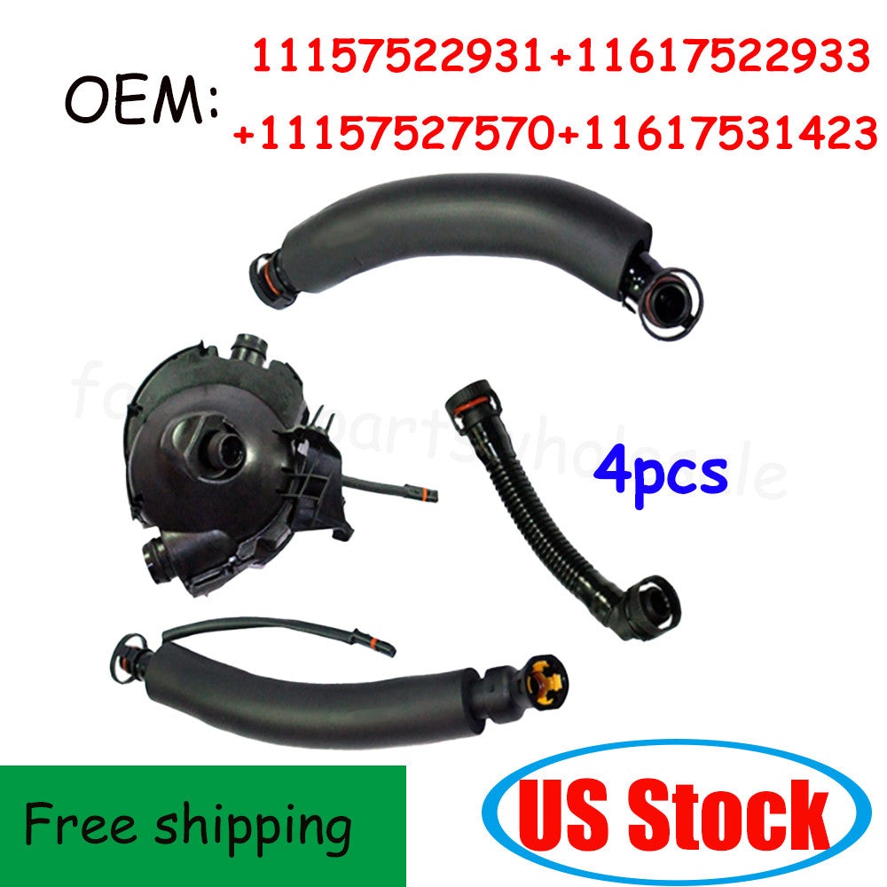 Set of 4PCS Engine Crankcase Vent Valve Hose ForBMW E61 E91 E60 E90 323i 525i Z4 n