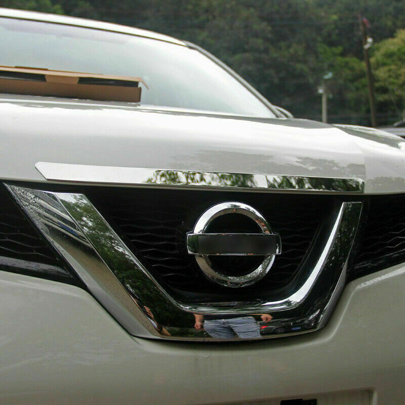 1Pcs for Nissan Rogue 2014-2020 Chrome Front Engine Hood Grille Cover Strip Trim
