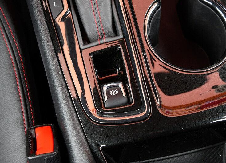 for Chevy Equinox 2018-2023 Red Steel Console Electronic Handbrake Cover Trim