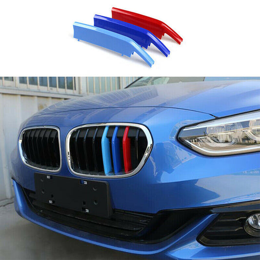 for BMW 1 Series 2017-2021 3-Color Front Center Mesh Grille Grill Strip Trim 3pc