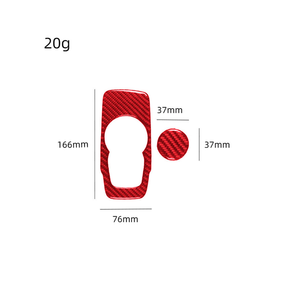 2Pcs Red Carbon Fiber Interior Gear Shift Cover Trim for Chrysler 300 2015-22