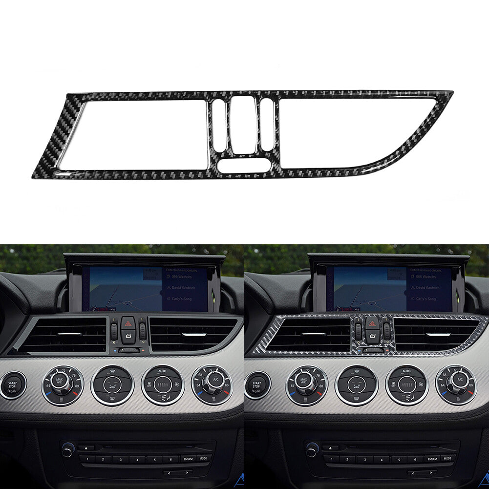 Red Carbon Fiber Above Climate Control Cover Trim For Supra A90 2019-2022 v
