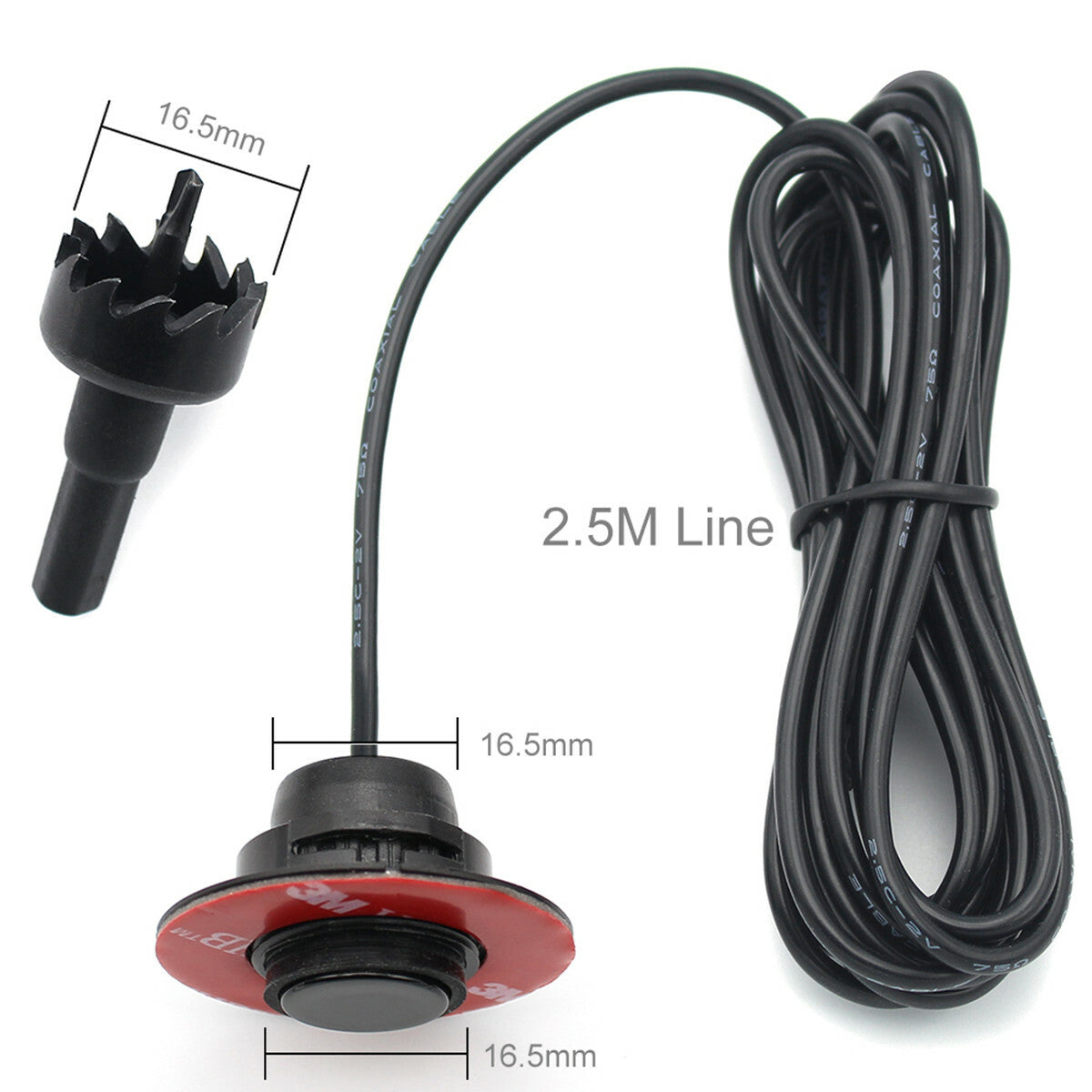 4x Car Hidden Parking Sensors Reverse Backup Radar Sound Buzzer Alarm 16mm Flat