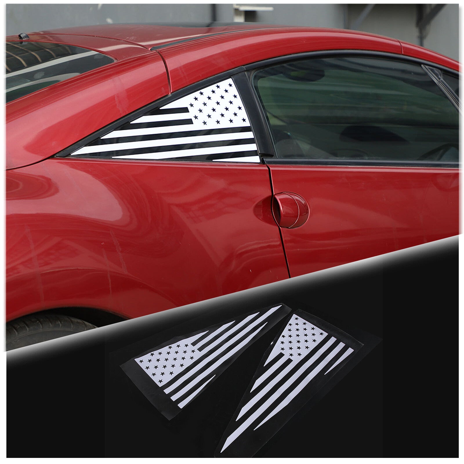 ECLIPSE 06-11 Rear Quarter Window American Flag Decal - n