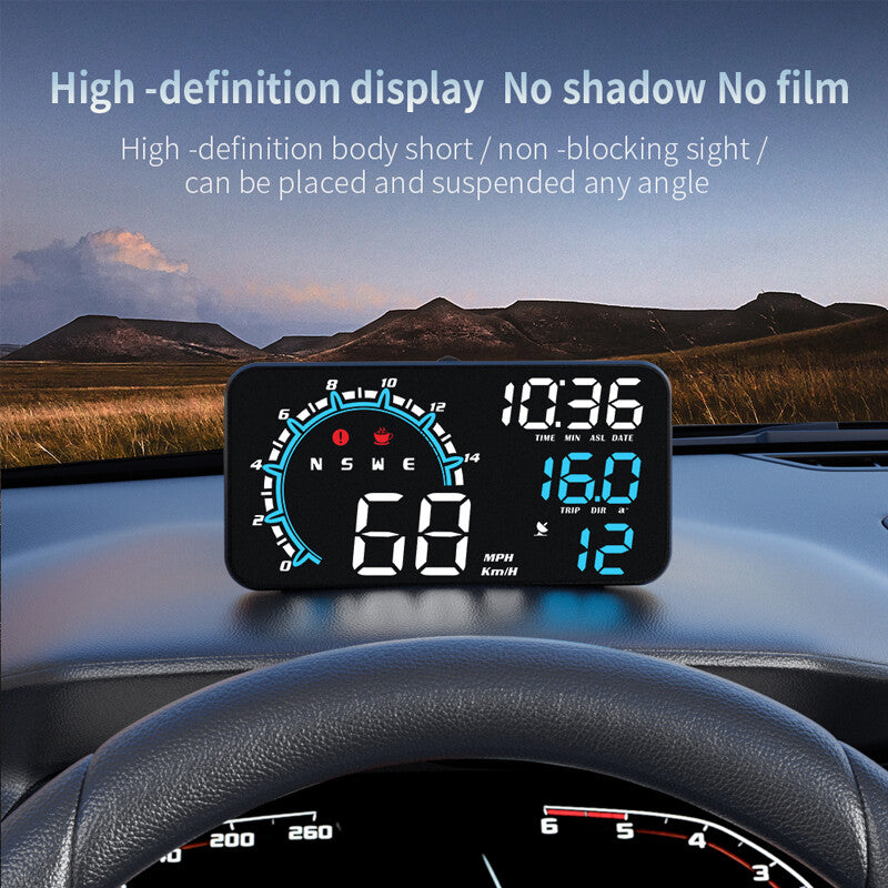 5.5inch Digital GPS Speedometer Car HUD Head Up Display MPH Overspeed Alarm v