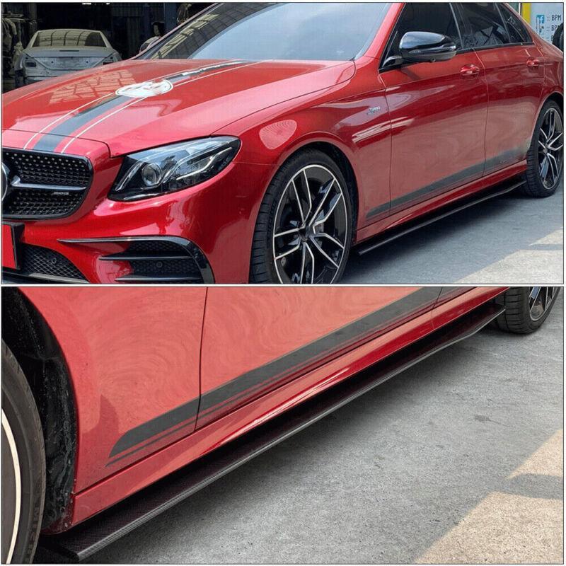 Suitable for Mercedes W213 E43 E53 E63 AMG sedans - carbon fiber side skirts and extended lips