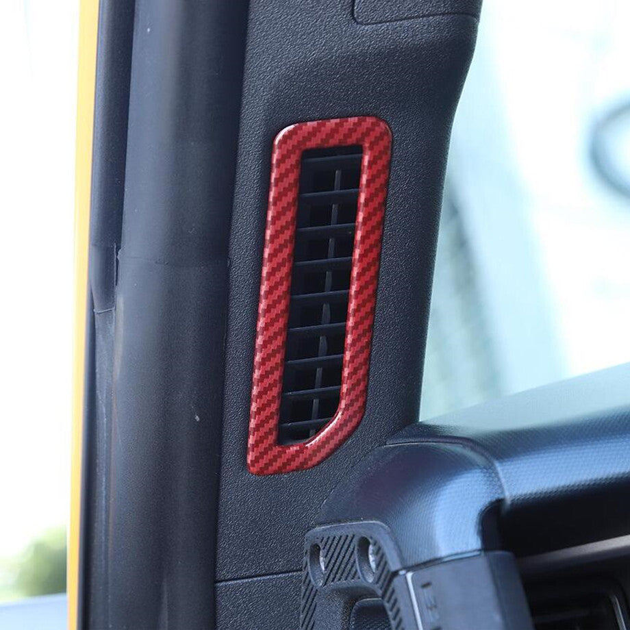 Red Carbon Front A Pillar Air Vent Cover Trim Accessories For Bronco 21-24 v