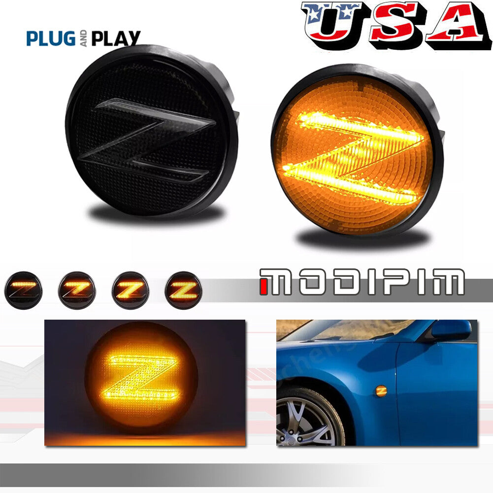 LED Turn Signal Light Fender Badge Side for 2009up 370Z Z34 350Z- v