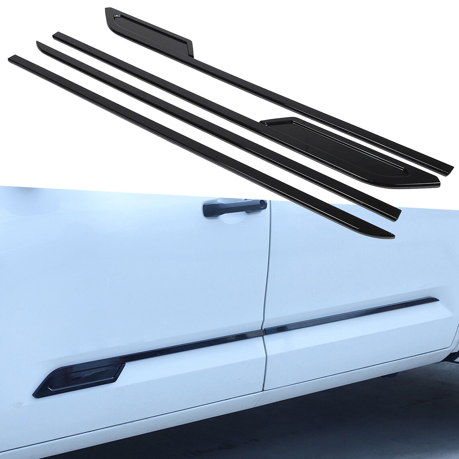 For Tundra 2023-2024 ABS Black Side Door Body Molding Trim Cover Decor b n