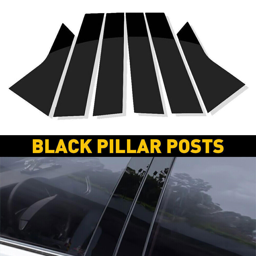 for Honda Accord 2023-2024 6pc Black Pillar Panels Set Door Trim Piano Cover PC