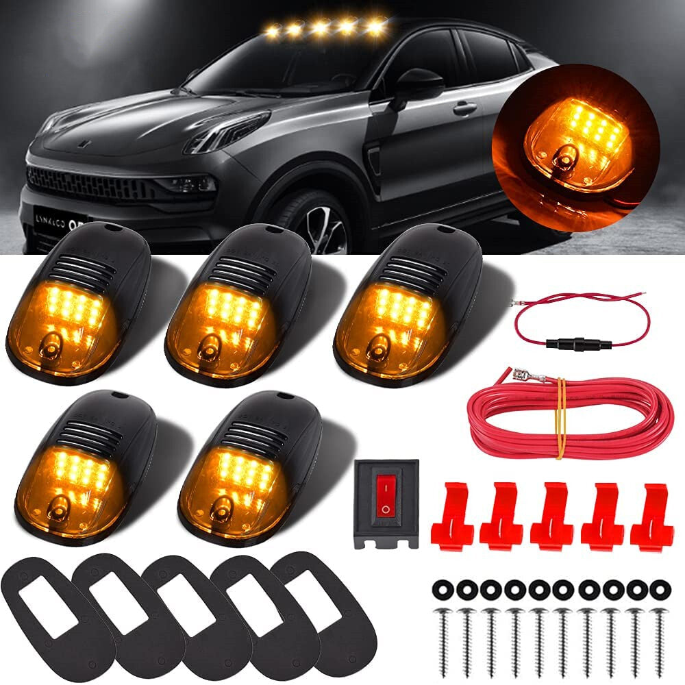 5x Applicable to 99-22 1500 2500 3500 Amber Cab Roof Marker Light Top Runner - n