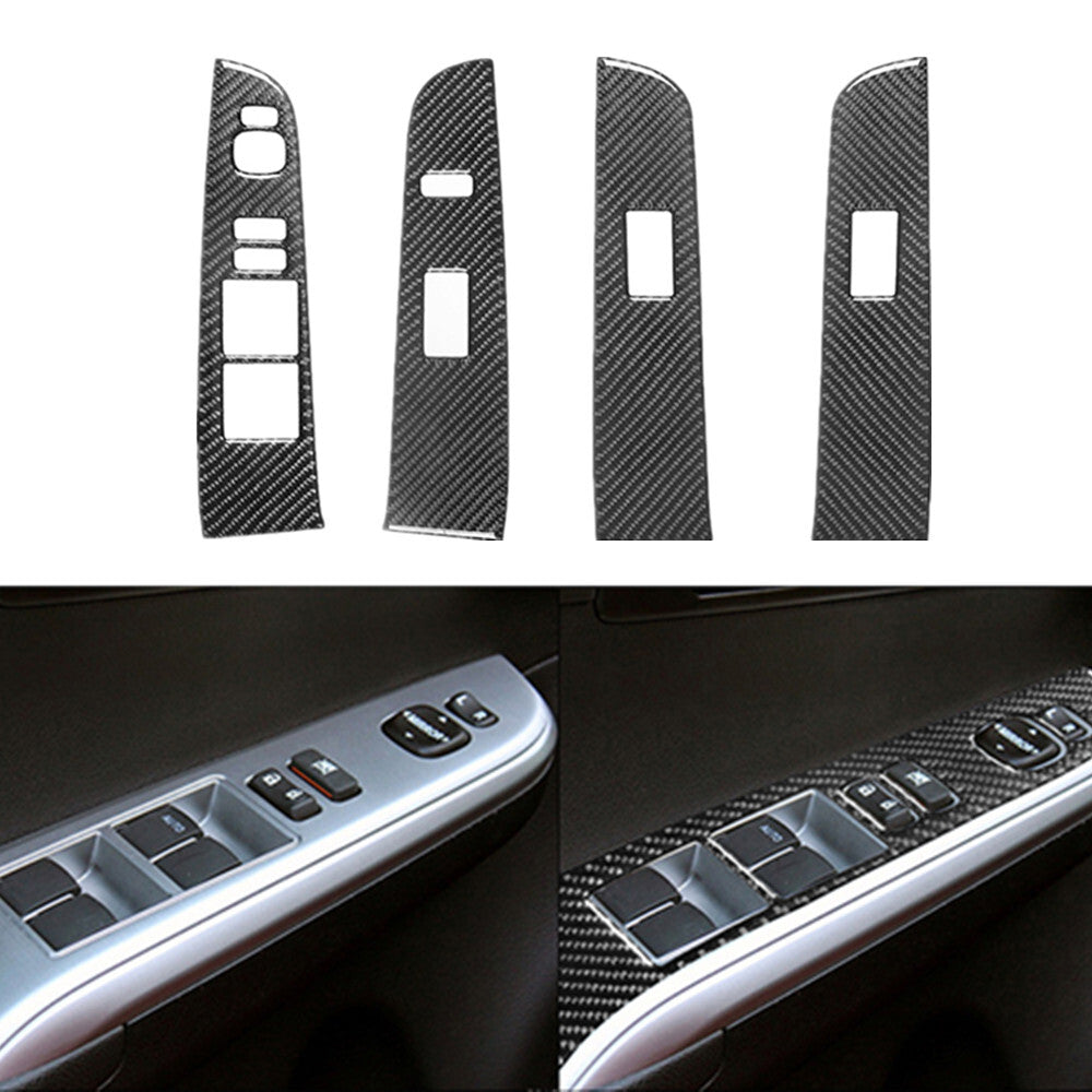 6PCS Carbon Fiber Interior Rear Door Handle Trim Cover for Fiat 500L 2014-2017 v