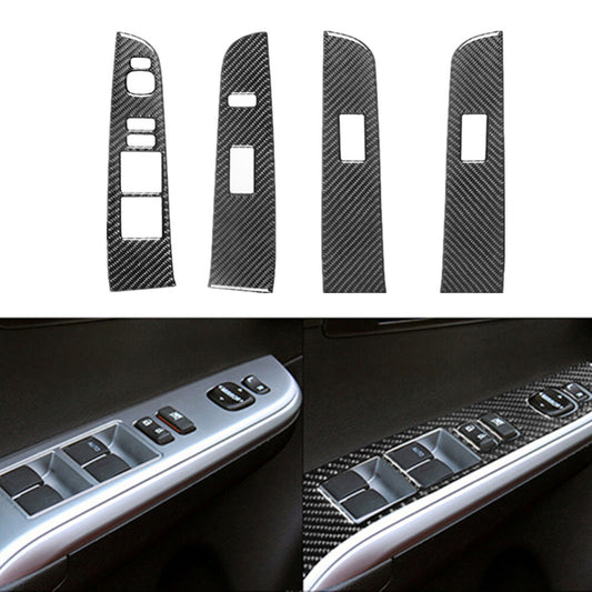 6PCS Carbon Fiber Interior Rear Door Handle Trim Cover for Fiat 500L 2014-2017 v
