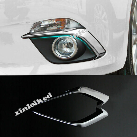 for Mazda 3 Axela 2014-2016 Gloss Chrome Front Fog Light Lamp Eyelid Cover Trims