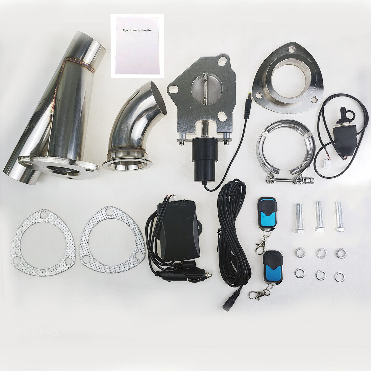 2.25 Stainless Electric Exhaust Valve Motor Dump Valve Manual Remote Kit