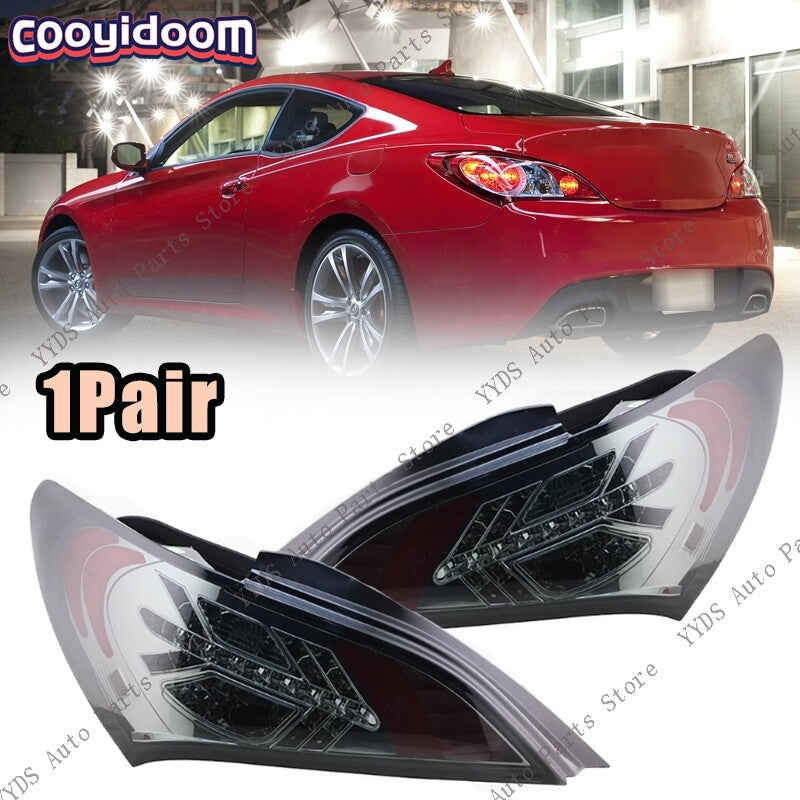 2Pcs Black LED Rear Tail Lights Brake Lamp for Hyundai 2010-12 for Genesis Coupe 2Dr