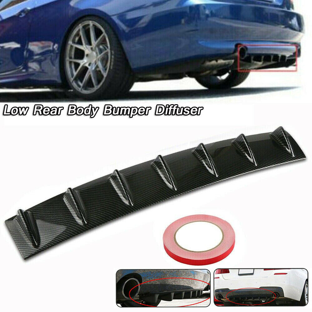 Carbon-colored rear lower bumper diffuser, 7-fin Spoiler, lip splitter 33x5