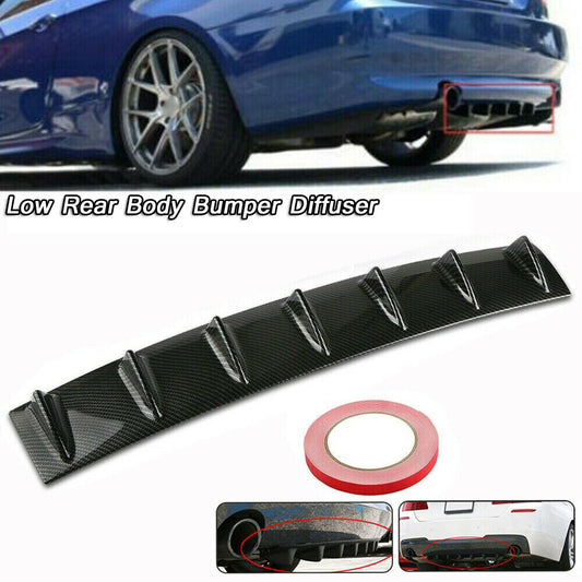Carbon-colored rear lower bumper diffuser, 7-fin Spoiler, lip splitter 33x5