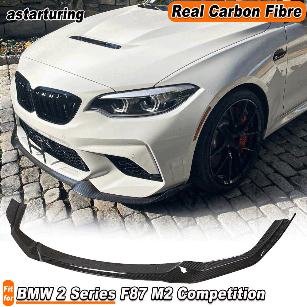 for BMW 2 Series F87 M2 Competition 2018-20 Real Carbon Front Bumper Lip Spoiler