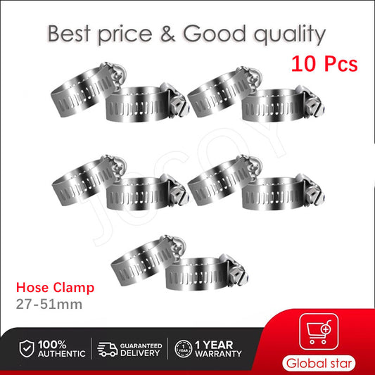 10-pack of 2-inch range worm gear hose clamps, adjustable 304 stainless steel hose clamps