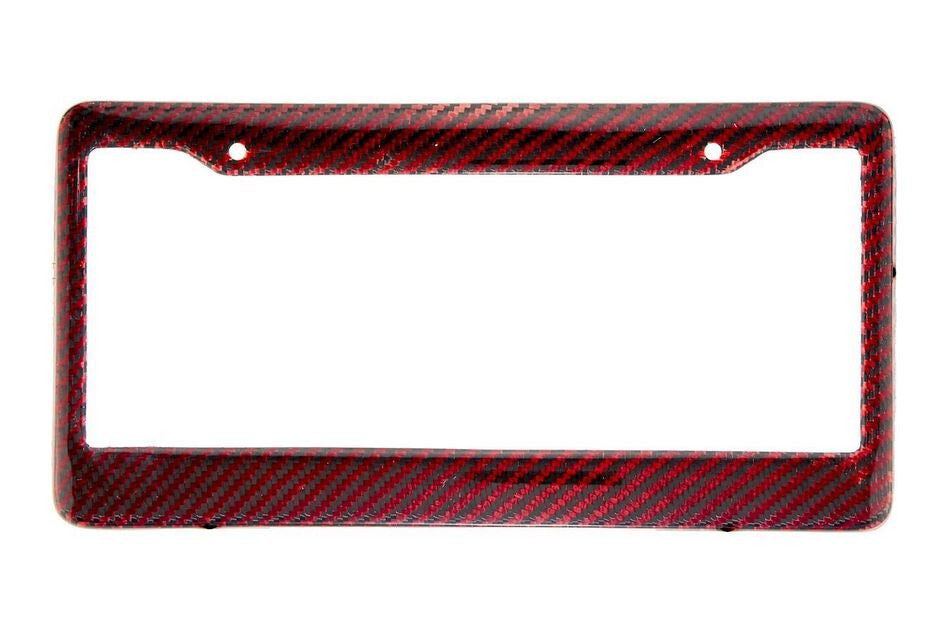 Car license plate frame cover hood trunk red carbon fiber suitable for Jeep