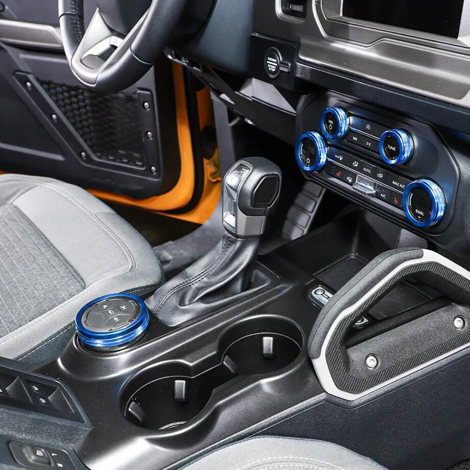 5P Car AC&4WD Switch Knob Cover Trim For Bronco 2021-2024 Accessories Blue v