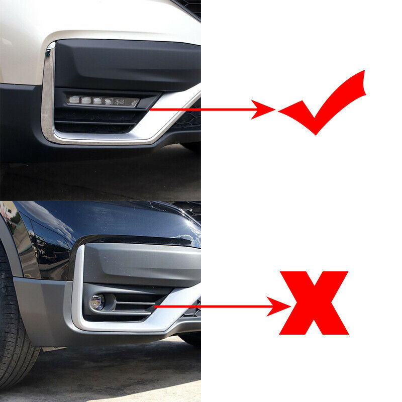Carbon Fiber Look Front Bumper Fog Lamp Trim Strips for Honda CR-V CRV 2020-2022