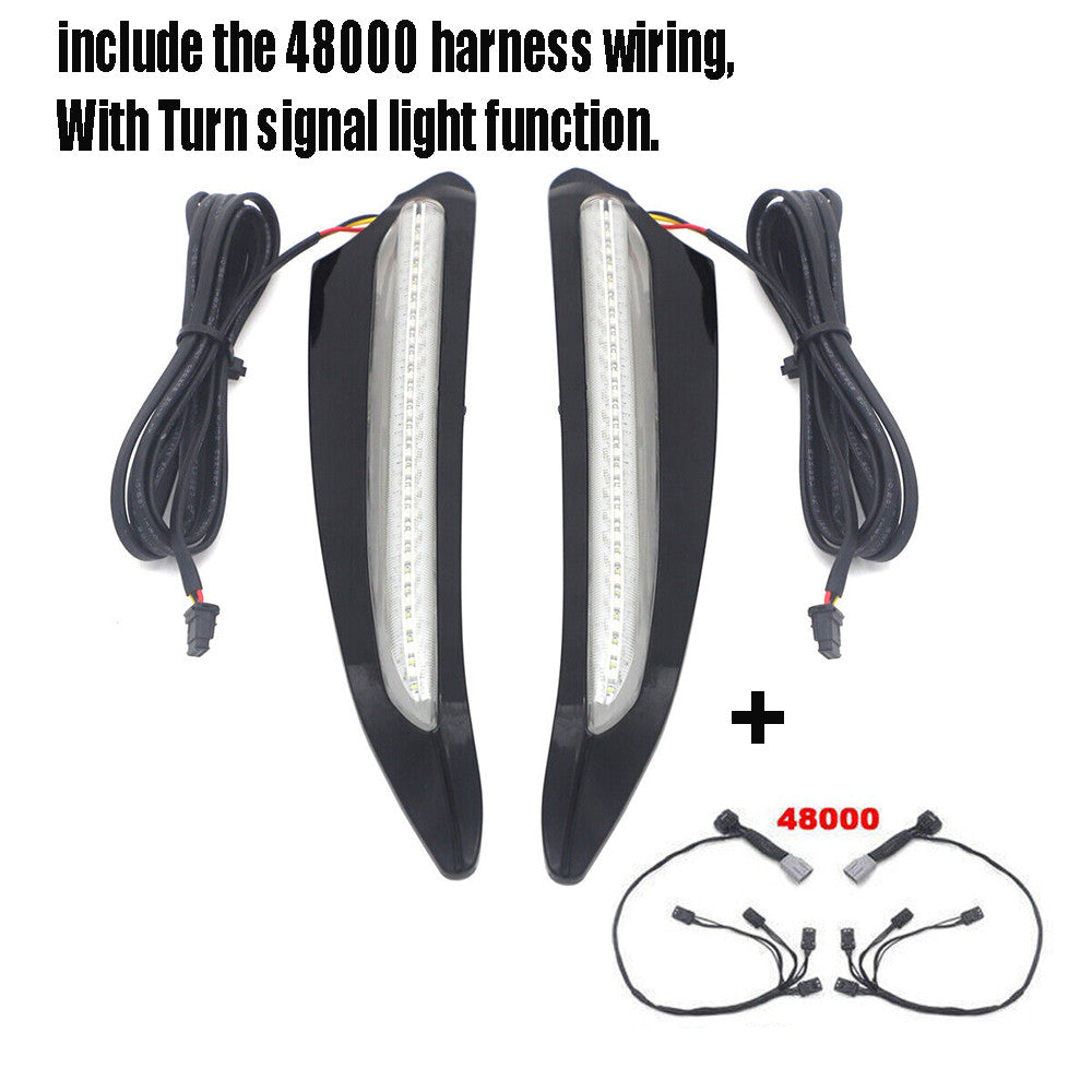 LED headlight vent trim for running on for Honda Goldwing GL1800 2018-Up in Black. n