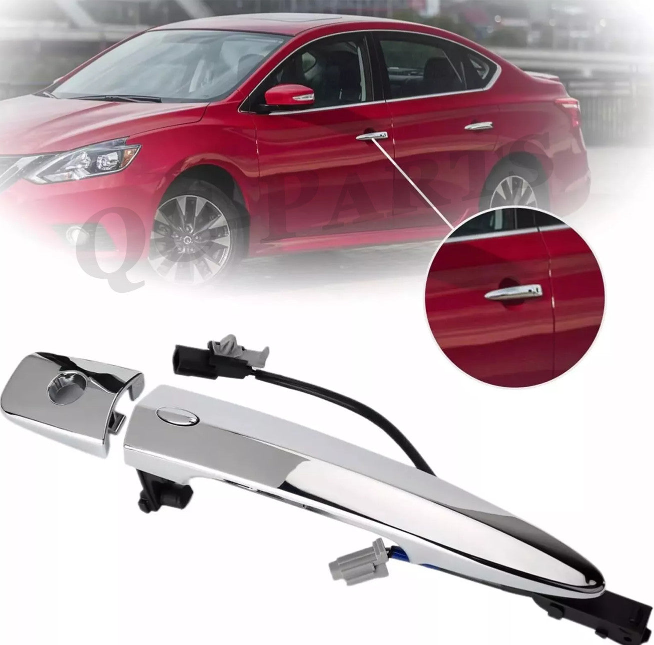 The front left (driver's) side door handle is compatible with for Nissan 2013-2018 Sentra S, SL, SR, SV models.