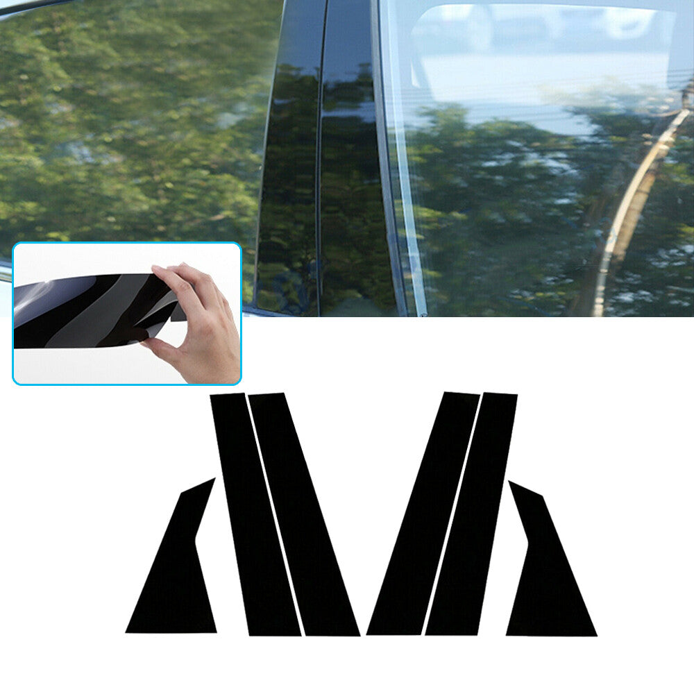 For 16 - 20 for Honda for Civic 4 Door Black Pillar Molding Protective Trim Set, 6 Piece Set - v