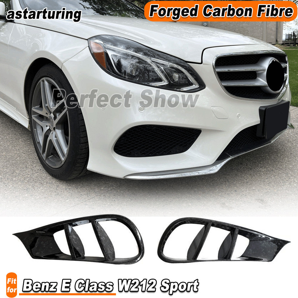 Fit for Benz W212 Sport E400 Forged Carbon Front Fog Lamp Grill Air Vent Cover