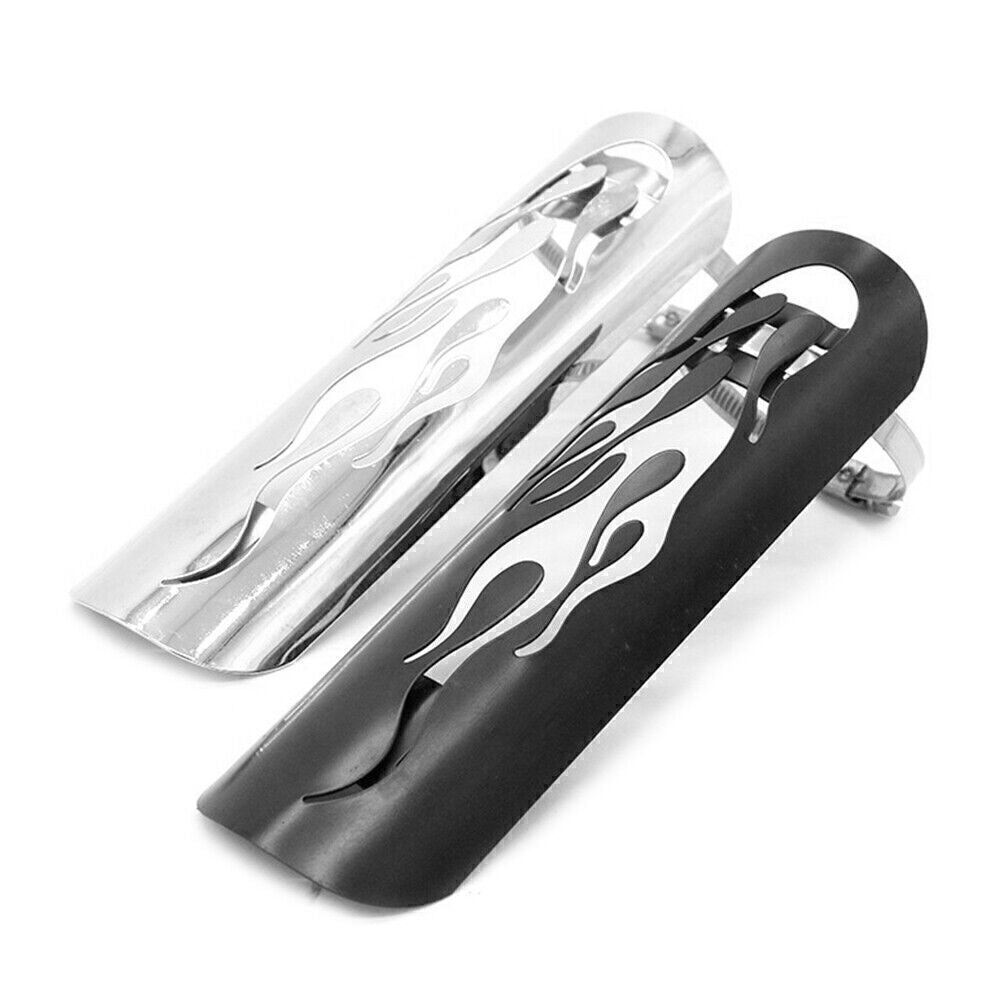 Universal Motorcycle Chrome Exhaust Muffler Pipe Heat Shield Cover Heel Guard