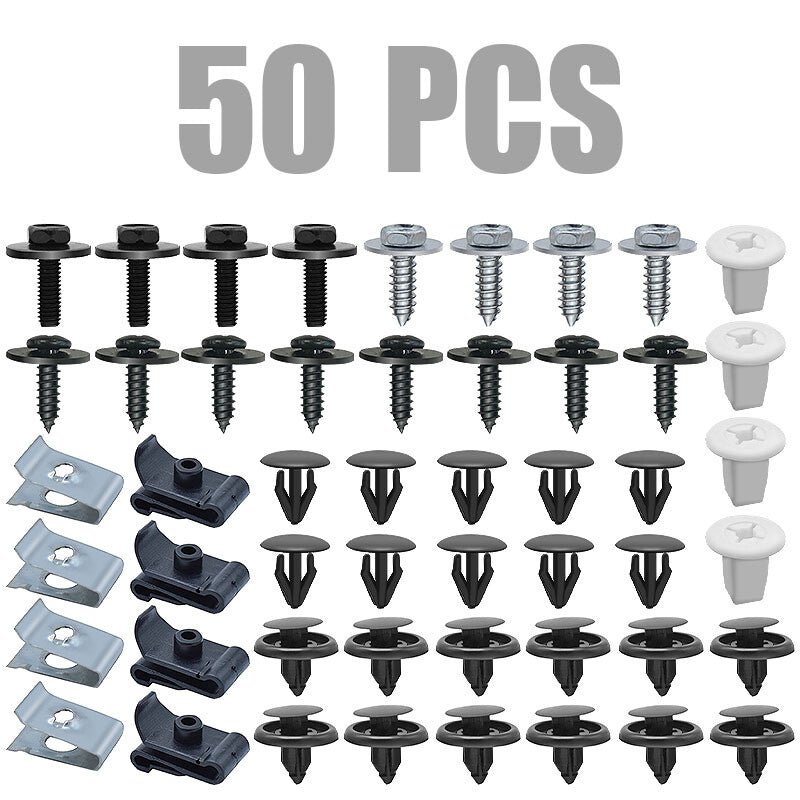 50Pcs Engine Splash Shield Fender Bumper Screw Clips Rivet Fastener for Toyota