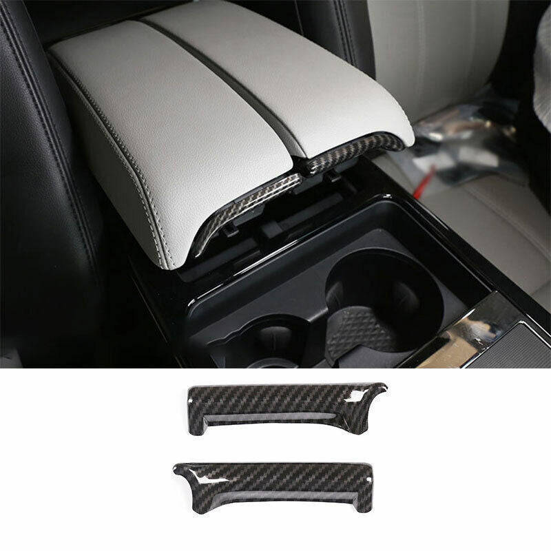 Console Armrest Box Strip 2X for Range Rover Evoque 2020-2025 ABS Carbon Fiber