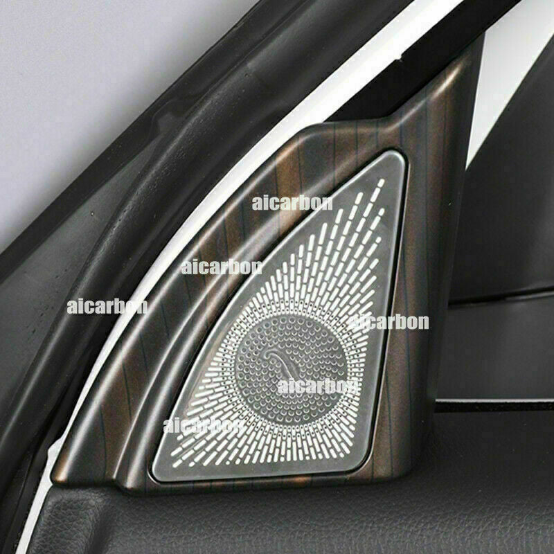 Wood Grain Front Triangle A Pillar Cover Trim for Toyota Highlander 2020-2023