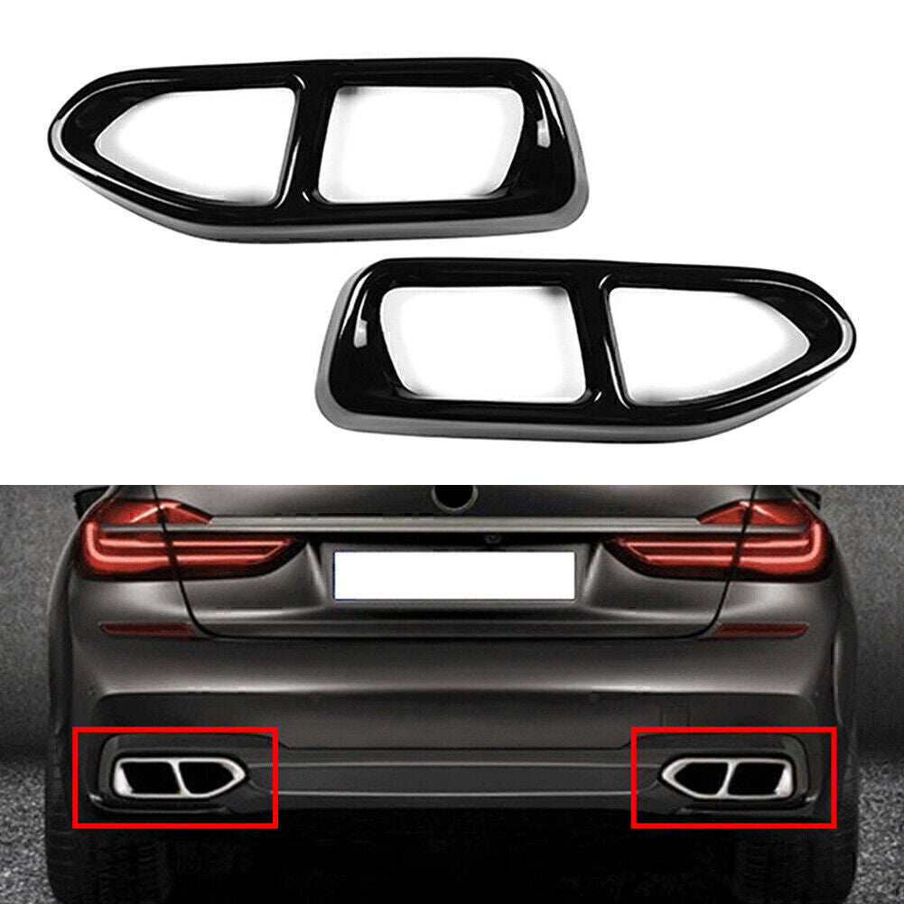 for BMW 7 Series G11 G12 16-18 Rear Tail Muffler Exhaust Pipe Output Cover Trims