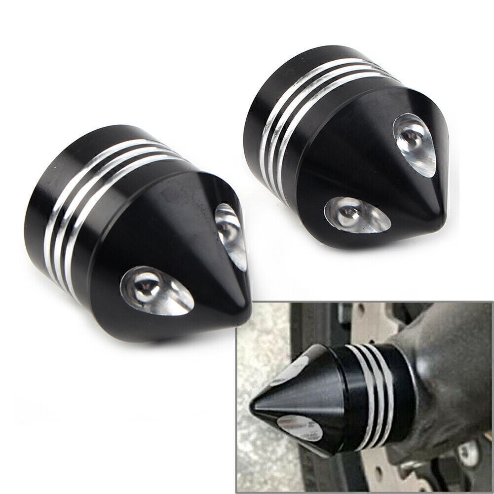 Fit for Harley Electra Glide Sportster FLHX Thick Cut Front Axle Nut Cover Cap Black Q
