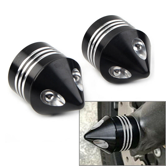 Fit for Harley Electra Glide Sportster FLHX Thick Cut Front Axle Nut Cover Cap Black Q