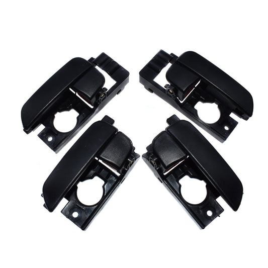 Black set 4pcs front and rear LH RH interior door handles 2007-2011 for Hyundai Accent - v