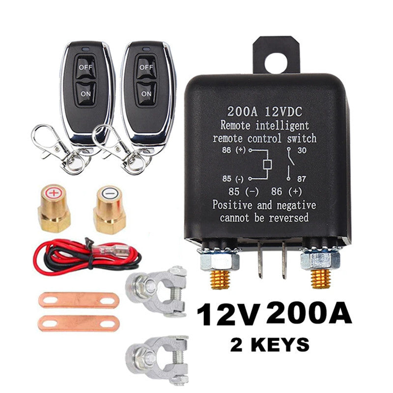Car Battery Disconnect Switch Relay 200A Wireless Remote Cut Off Isolator Master
