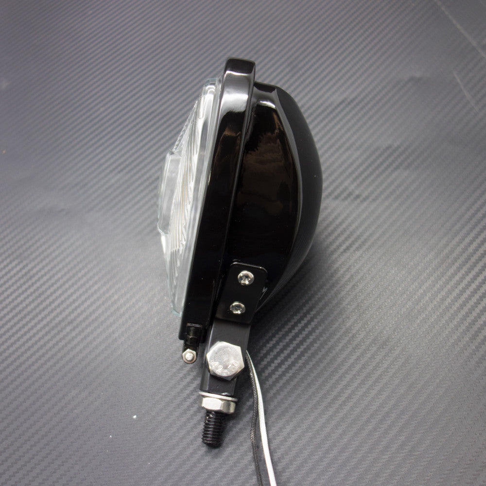 New Motorcycle Black Triangle Headlight Lamp Flat Back for Harley for Honda for Suzuki Q