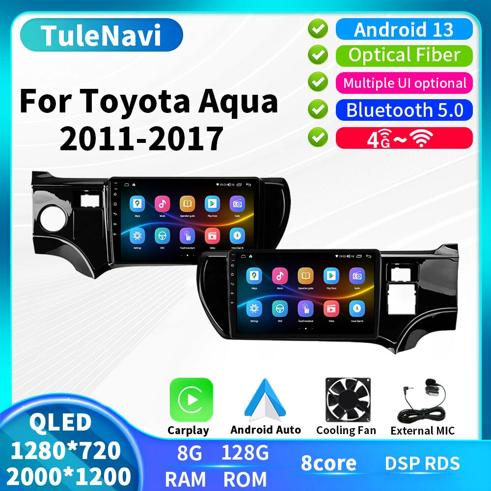 Car Radio for Toyota Aqua 2011-2017 CarPlay Stereo Player GPS Head Unit Screen